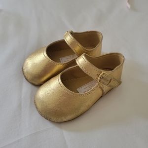 Gold Early Days Leather Pram Shoes
